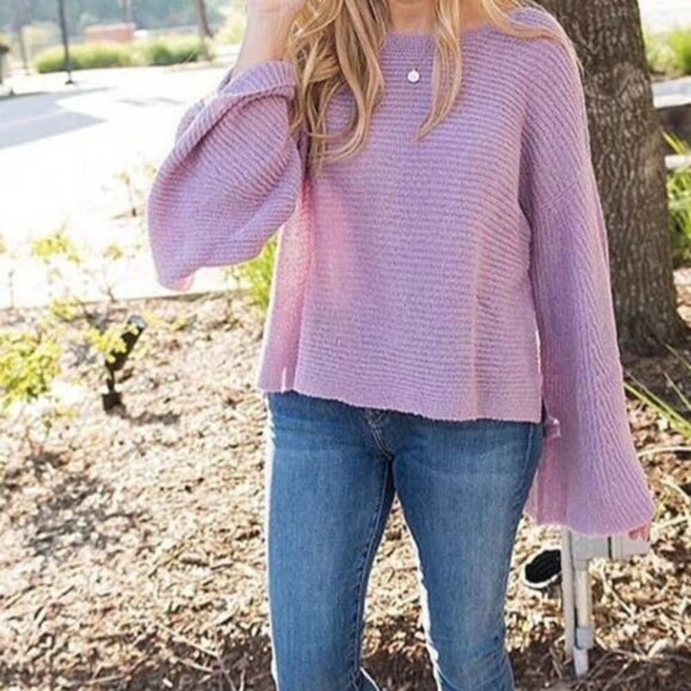 BP Purple Flare Sleeve Sweater Small‎ NWOT